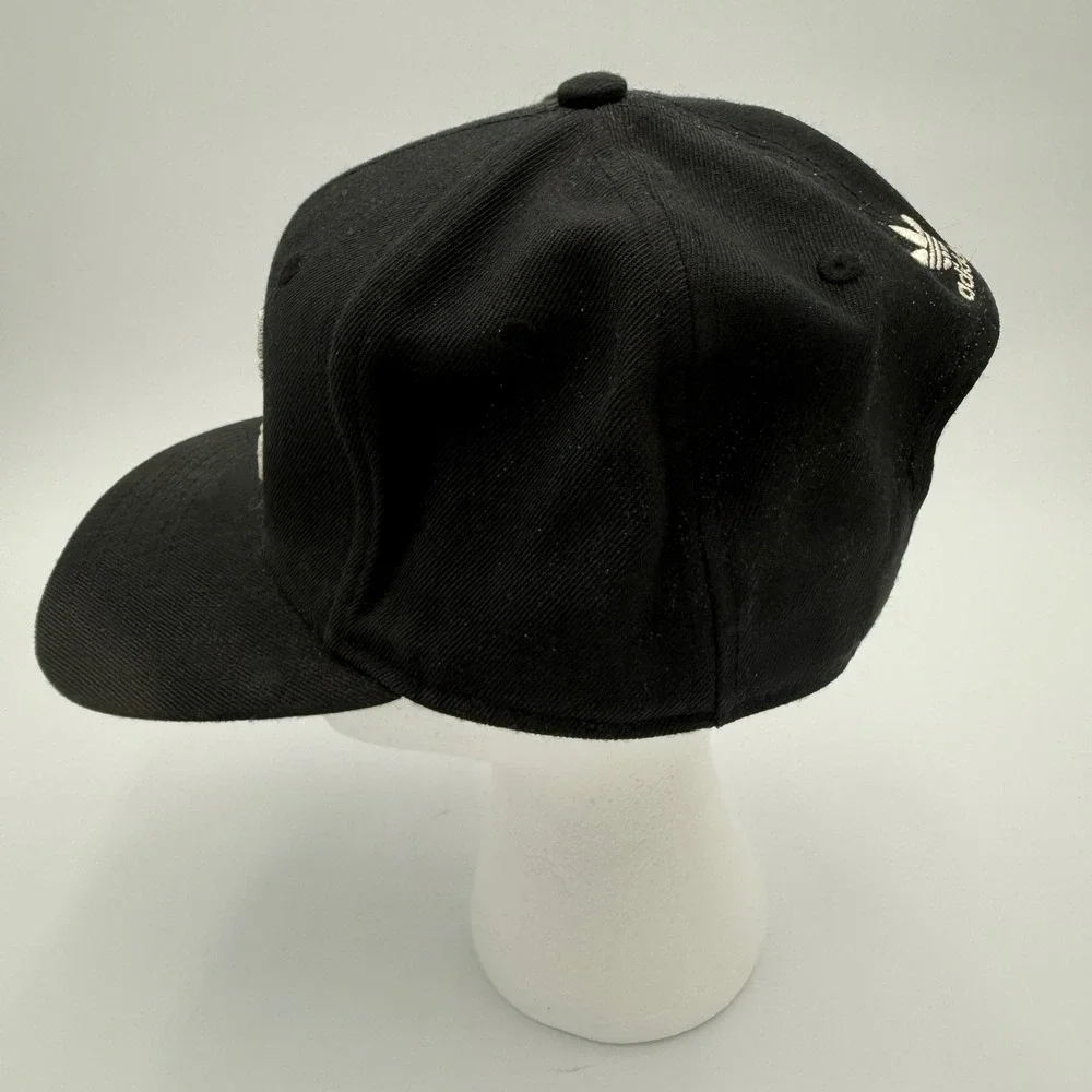 Adidas Black Snapback Baseball Cap Trefoil Logo Embroidered Adjustable Mens OS